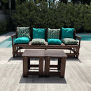 Banco Que Vira Mesa de 8 Lugares + 1 par de mesinhas de centro + 1 Kit de almofadas