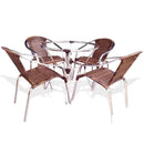Kit 04 Cadeiras + 01 Mesa c/ Tampa de Vidro Temperado, Resistente, Fibra Sintética