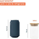 Kit 10 Potes de Vidro Redondo 250ML com Tampa de Bambu