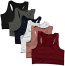 Kit 6 Tops Feminino Em Suplex Academia Fitness