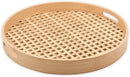 Bandeja de Bambu Vazada Redonda Grande