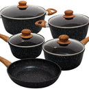 Conjunto com 5 Panelas, com Fundo Indução, Preto, Casambiente