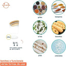 Kit 10 Potes de Vidro Redondo 250ML com Tampa de Bambu