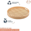 Bandeja de Bambu Vazada Redonda Grande