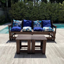 Banco Que Vira Mesa de 8 Lugares + 1 par de mesinhas de centro + 1 Kit de almofadas