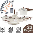Conjunto de Panelas Brinox Ceramic Life Smart Plus Vanilla 9 Peças
