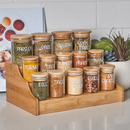 Porta Temperos Vidro Com Tampa de Bambu