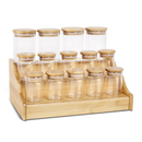 Porta Temperos Vidro Com Tampa de Bambu