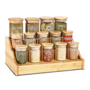 Porta Temperos Vidro Com Tampa de Bambu