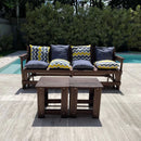 Banco Que Vira Mesa de 8 Lugares + 1 par de mesinhas de centro + 1 Kit de almofadas