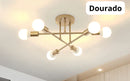 Lustre Para Sala Moderno Sputnik com 6 Lâmpadas