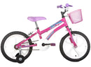 Bicicleta Infantil Aro 16 Houston Tina Rosa - com Rodinhas e Cesta