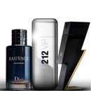 Combo 3 Perfume Masculino - Sauvage Dior + 212 Vip Men e Bad Boy Carolina Herrera 50ml