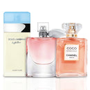 Combo de 3 Perfumes Femininos La Vie est Belle, Mademoiselle e Light Blue 50ml