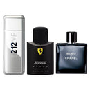 Combo de 3 Perfumes Masculinos - Ferrari Black, 212 VIP NYC e Chanel Bleu 50ml