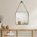 Espelho Decorativo Quadrado Beady Suspenso de Parede 50cm