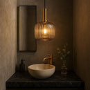 Kit 03 Peças Lustre Pendente Luxuoso Retrô Glass Gray