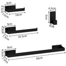 Kit Completo Acessórios Banheiro Black Matte (04 Peças)