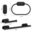 Kit Completo Acessórios Banheiro Black Oval (05 Peças)