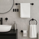 Kit Completo Acessórios Banheiro Black Oval (05 Peças)