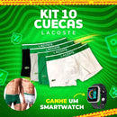 Kit 10 Cuecas Boxer Lacoste + Smartwatch