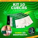Kit 10 Cuecas Boxer Lacoste + Smartwatch