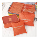 KIT ORGANIZADOR DE MALA 6 PEÇAS LARANJA