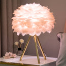 Luminária Abajour de Mesa Plumas luzes Conceito Rosa Claro 