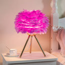 Luminária Abajour de Mesa Plumas luzes Conceito Rosa Pink 