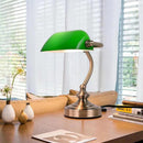 Luminária Abajur Banqueiro Retrô Vintage - Vidro Clássico Esmeralda