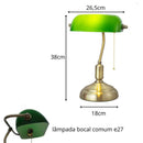 Luminária Abajur Banqueiro Retrô Vintage - Vidro Clássico Esmeralda