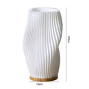 Luminária Abajur de Mesa Espiral Naturale – Design em Madeira e Led