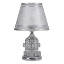 Luminária Abajur de Mesa Europeu Crystals Conceito Prata 