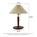 Luminária Abajur de Mesa Retrô Viena Plissado 47cm