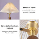 Luminária Abajur de Mesa Retrô Viena Plissado 47cm