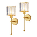 Luminária Arandela de Parede Clássica em Cristal K9 36cm Conceito 02 Unidades 