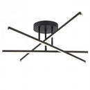 Lustre Luminária de Teto Sputnik Prisma Dourado Conceito Preto Luz Quente 