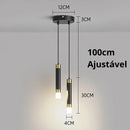 Lustre Pendente Minimalista Linear Duplo em Led