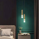 Lustre Pendente Minimalista Linear Duplo em Led