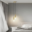 Lustre Pendente Minimalista Linear Duplo em Led