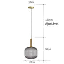 Lustre Pendente Luxuoso Retrô Glass Gray