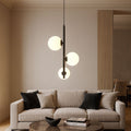 Lustre Pendente Sphere Orbit Triplo Conceito Preto Luz Quente 