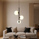 Lustre Pendente Sphere Orbit Triplo Conceito Preto Luz Quente 