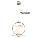 Lustre Pendente Spherical em Led 30cm