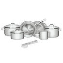 Jogo de Panelas Tramontina Aço Inox Allegra 10 Peças Fundo Triplo + Pegador de Massa