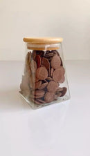 Kit Pote Vidro Scanele Tampa de Bambu