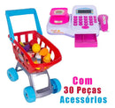 Caixa Registradora Infantil Carrinho De Compras E Acessórios